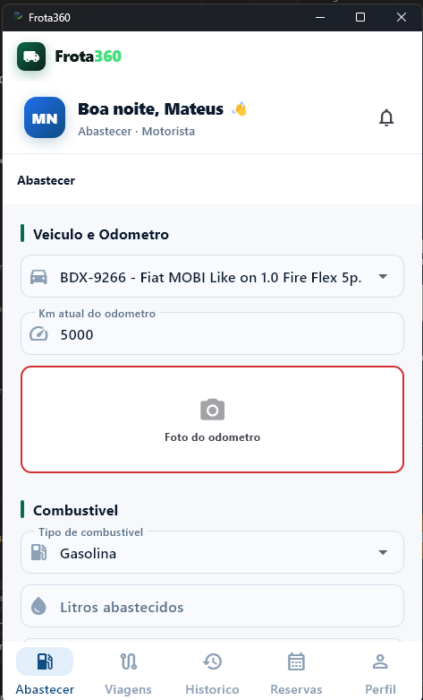 Aplicativo móvel Frota360